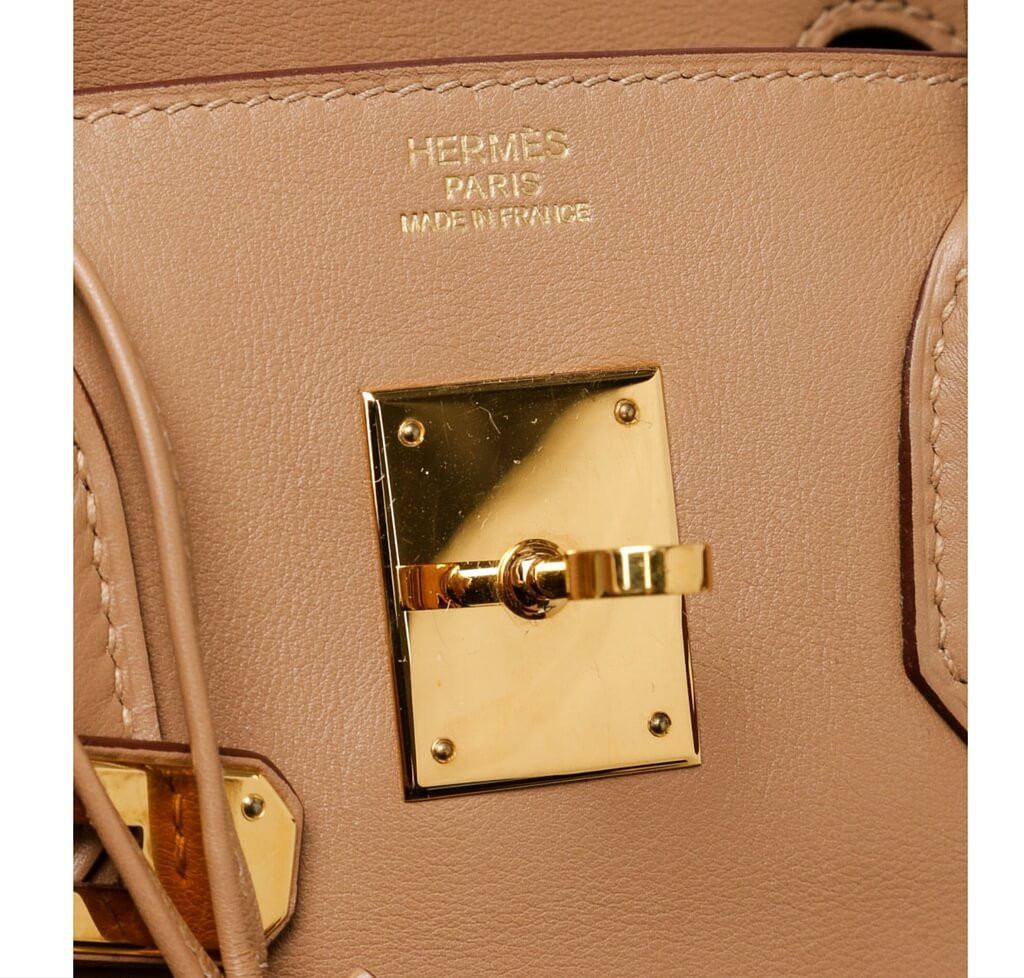 Hermès Hermès Birkin 30 Swift Leather Handbag-Gold Silver Hardware