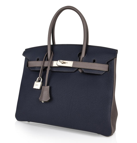 Hermès Birkin 30 Bi-Color Special Order Bag palladium pristine front left