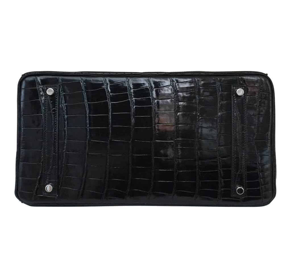 Hermès Birkin 35 Crocodile Bag Black GHW