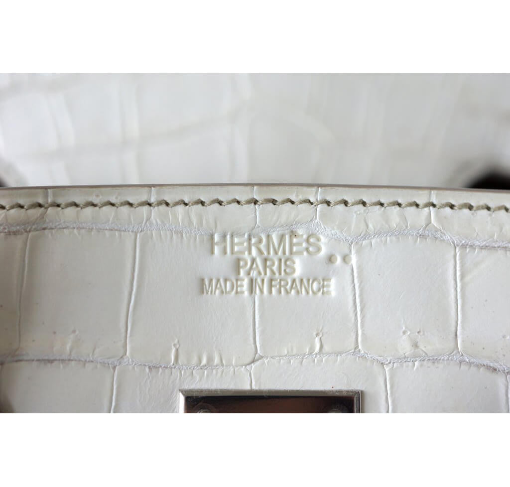 Hermes Birkin 35 Himalaya Blanc Crocodile Palladium Hardware – Mightychic
