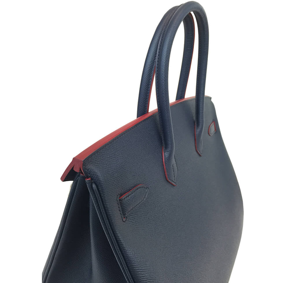 Lovely New Color Hermes Birkin Bag 35cm Blue Lin Bleu Lin Epsom at 1stDibs