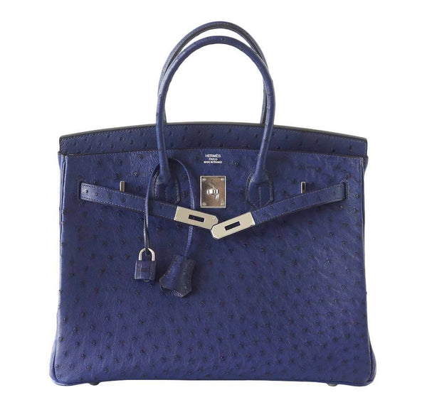 hermes birkin 35 blue iris new front open