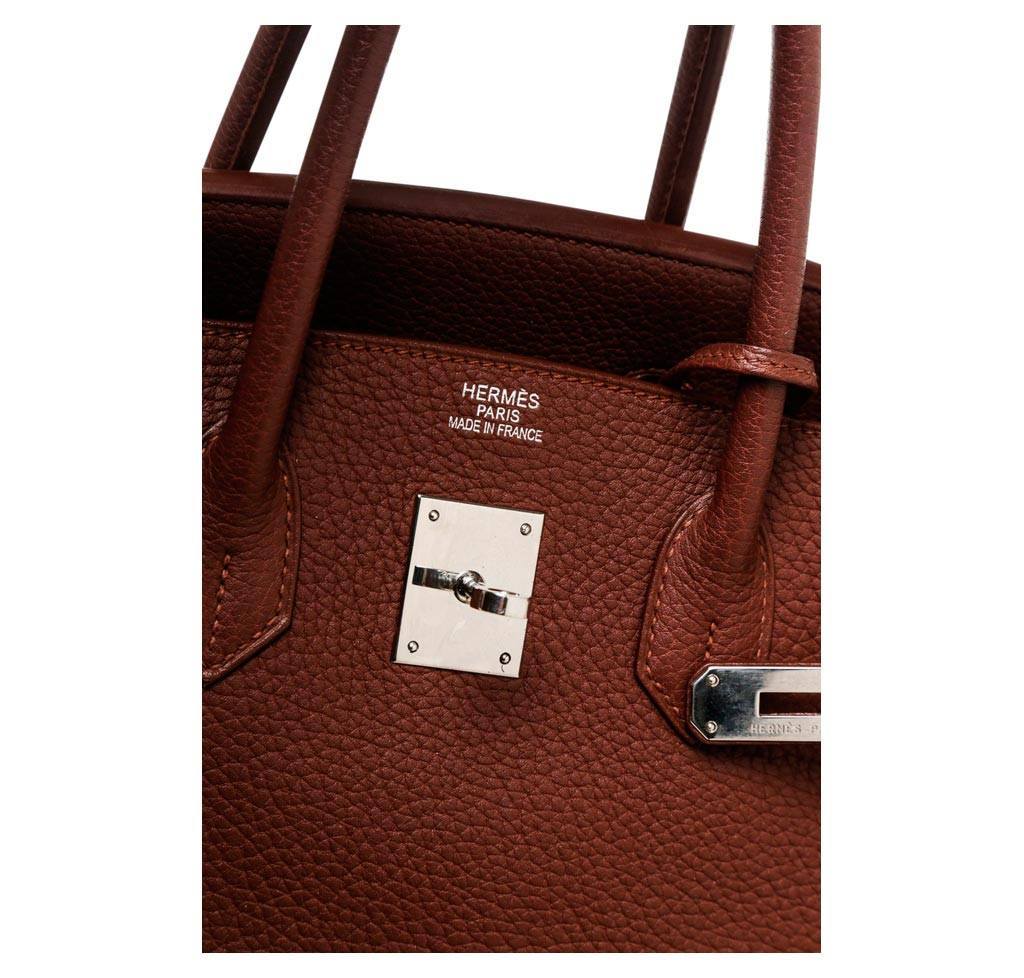 Birkin 35 leather handbag Hermès Brown in Leather - 19984204