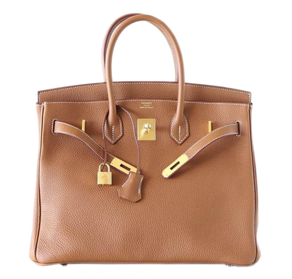 Hermes Birkin bag 35 Gold Togo leather Silver hardware