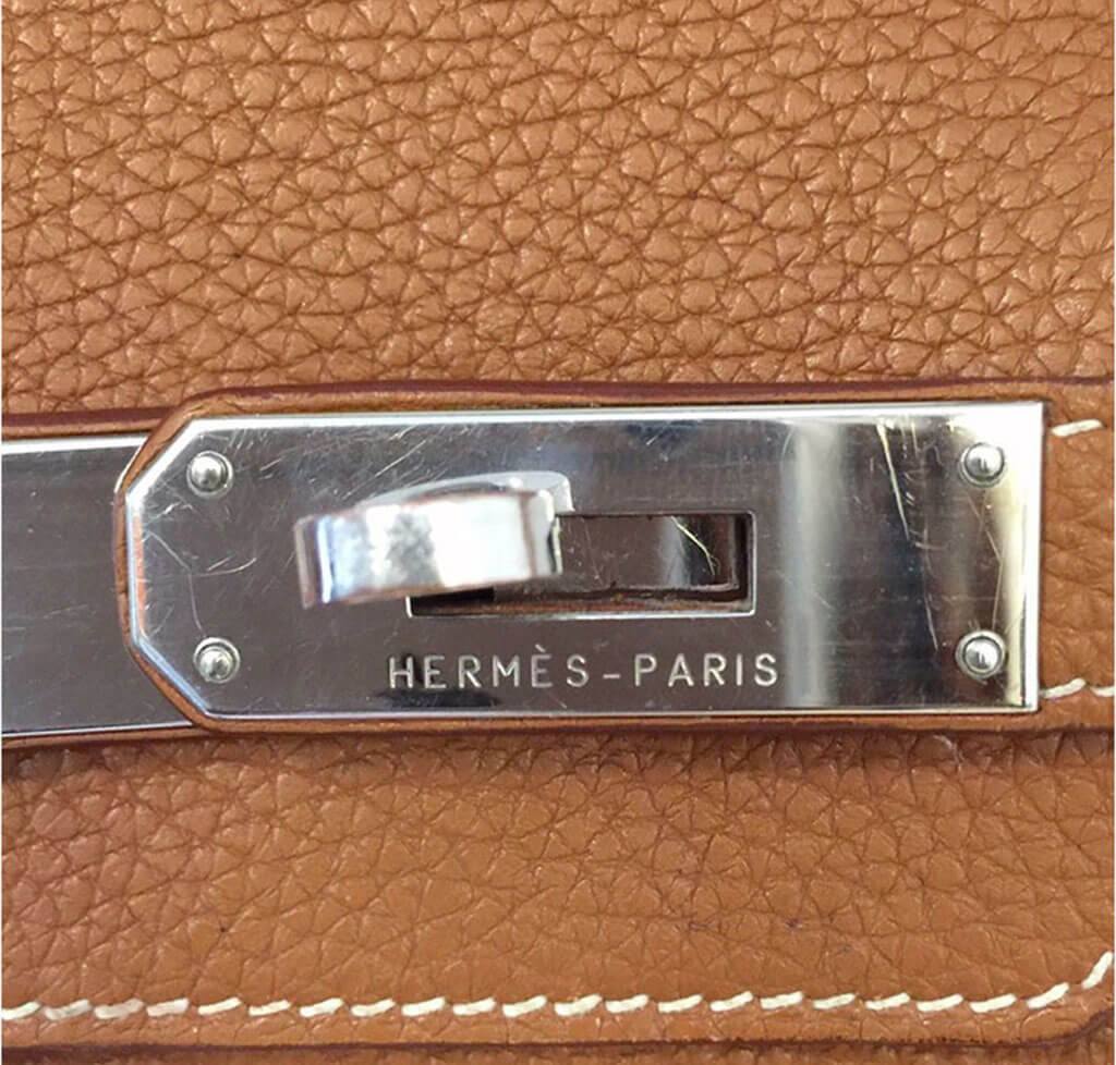 Hermes Birkin 35 hand bag Taurillon Clemence gold K engraved