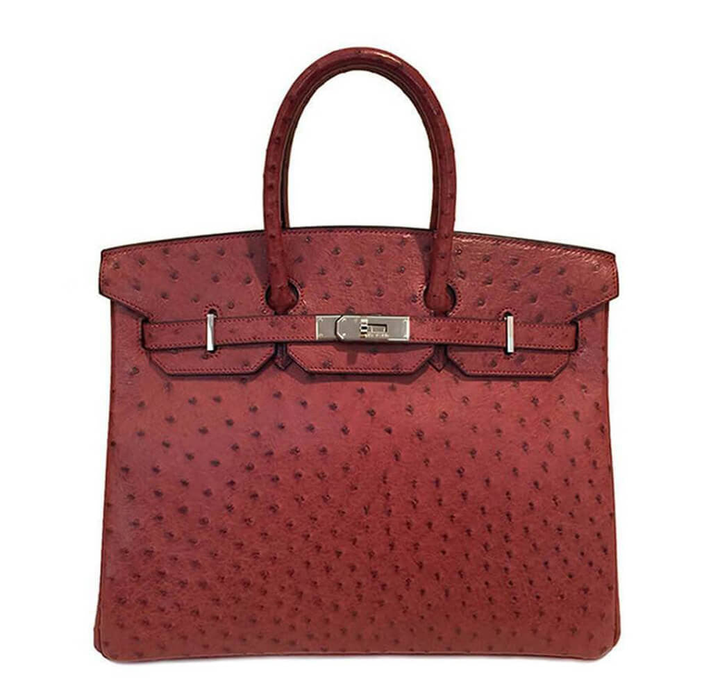 HERMES Ostrich Leather Birkin 35 Gold Buckle Hand Bag Ostrich Red – Brand  Off Hong Kong Online Store