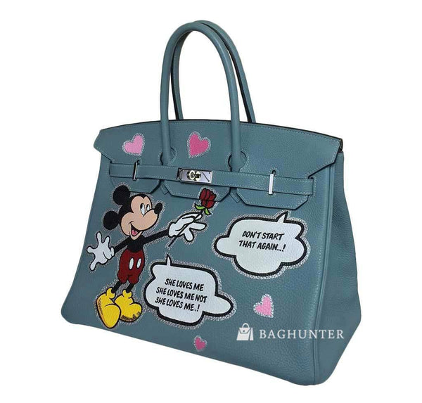 hermes birkin 35 special mickey mouse used side