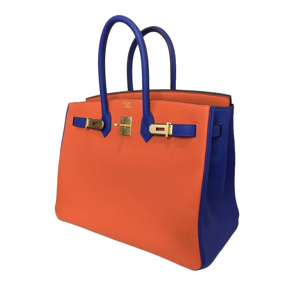 Hermès Birkin 35 Blue Orange - Special Order HSS Bag