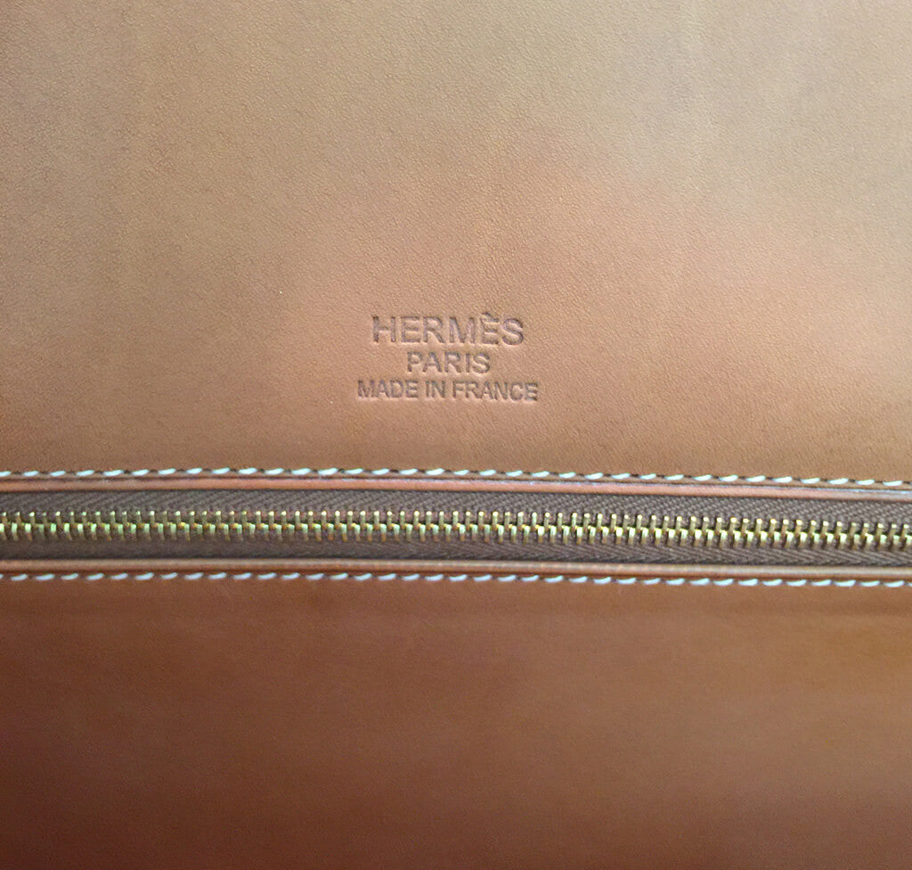 HERMÈS Limited Edition Birkin Flag 35 handbag in Ficelle, Orange and Fauve,  Barenia leather and Toile H canvas with Permabrass hardware  [Consigned]-Ginza Xiaoma – Authentic Hermès Boutique