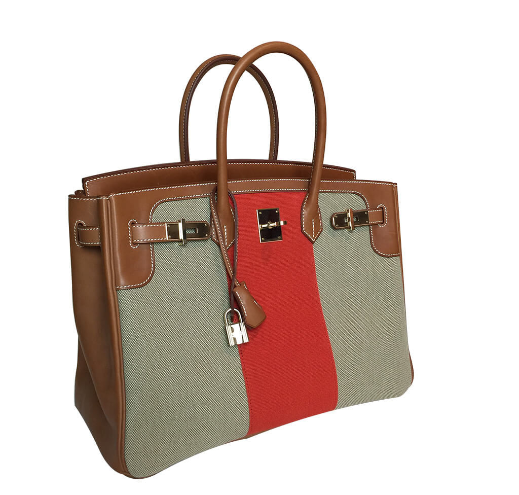 Hermes Limited Edition 35cm Birkin Barenia Flag Bag at 1stDibs