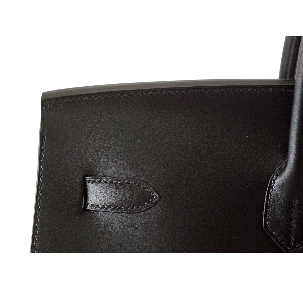 Hermes Birkin 40 Ghillies Denim Fonce Toile / Black Evercalf Bag Limited  Edition