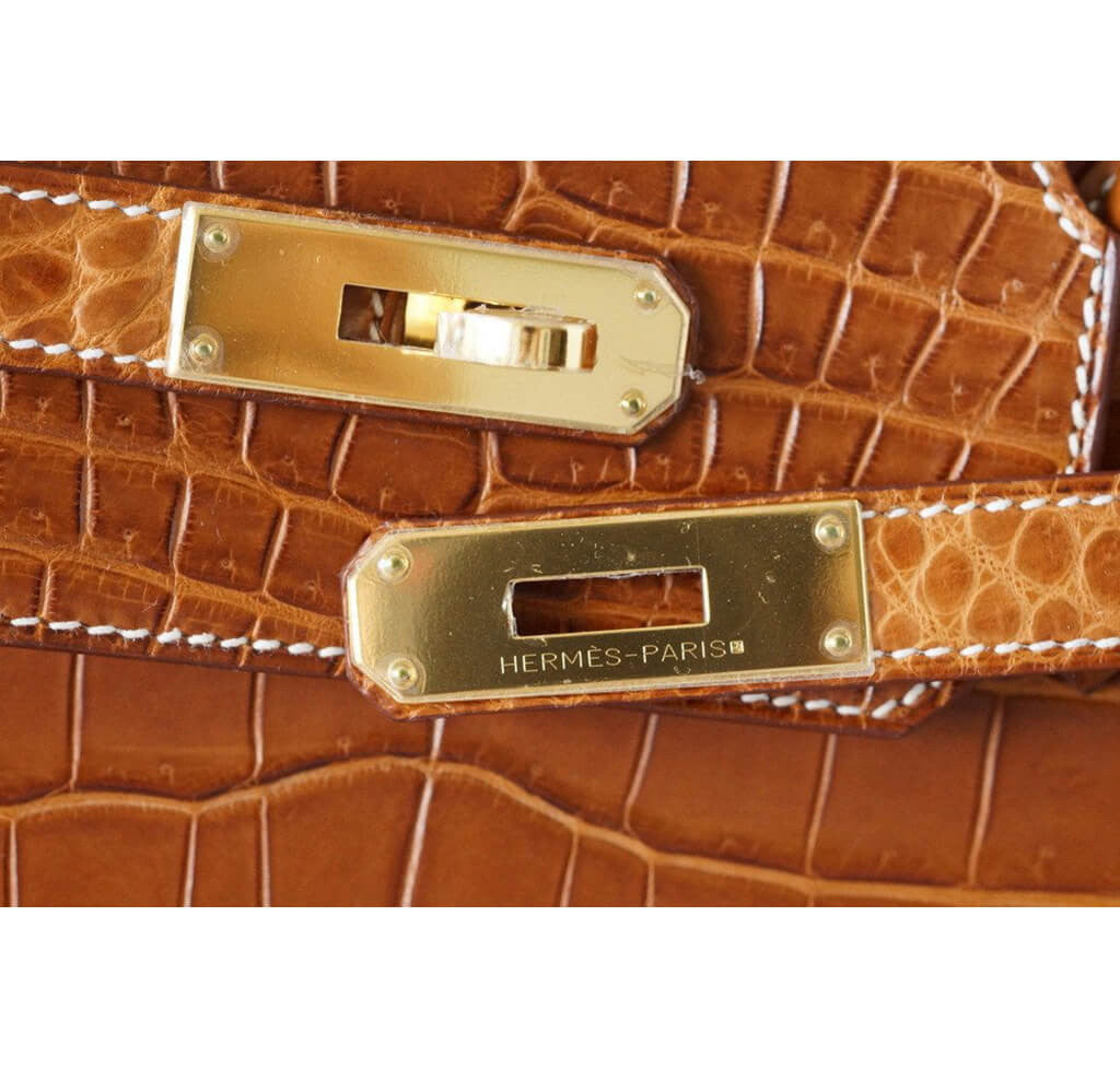 Hermes Fauve Porosus Crocodile Gold Hardware Birkin 30 Bag Hermes