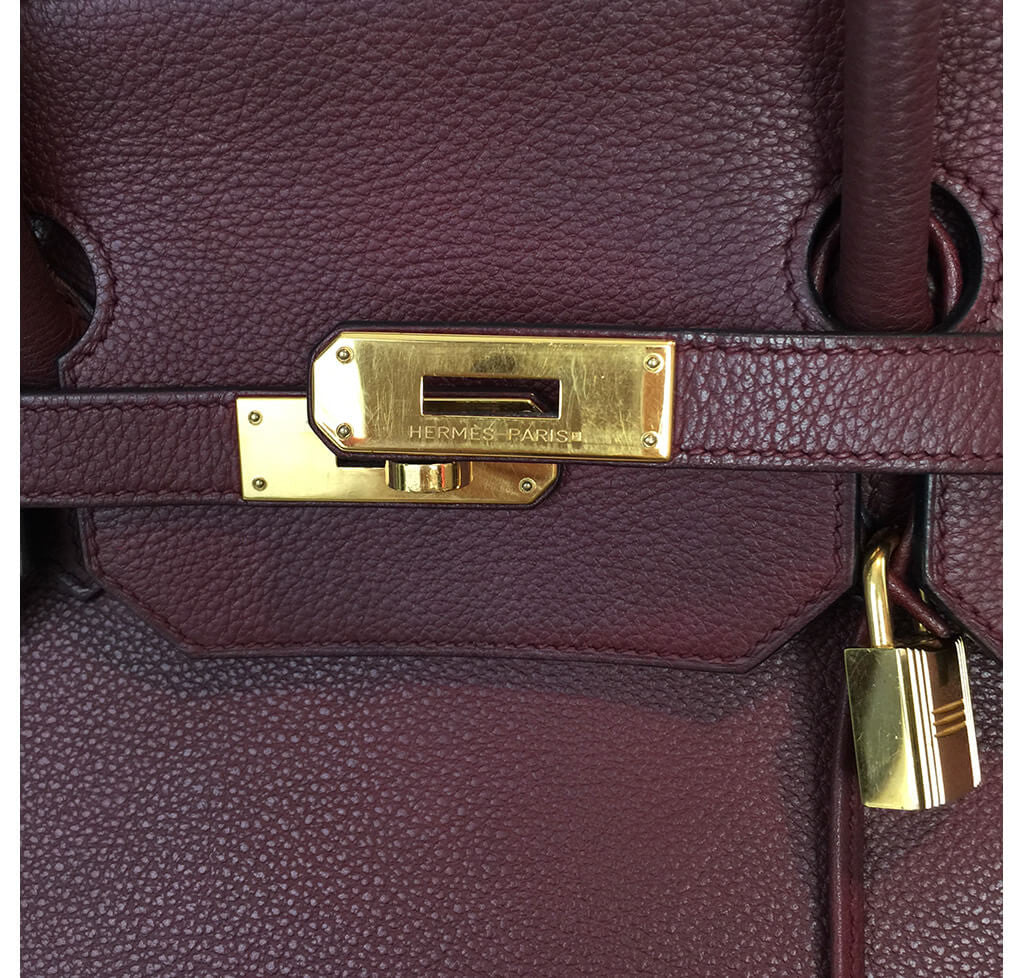 Hermes Birkin Bag 35cm Rouge H Togo Deep Bordeaux Red Gold