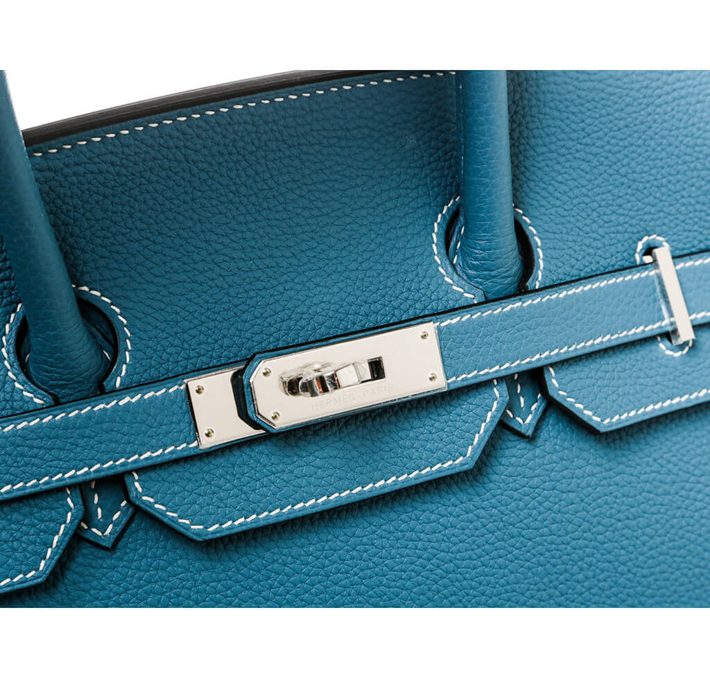Hermès Blue Jean Togo Birkin 35 Palladium Hardware, 2010 — Shreve