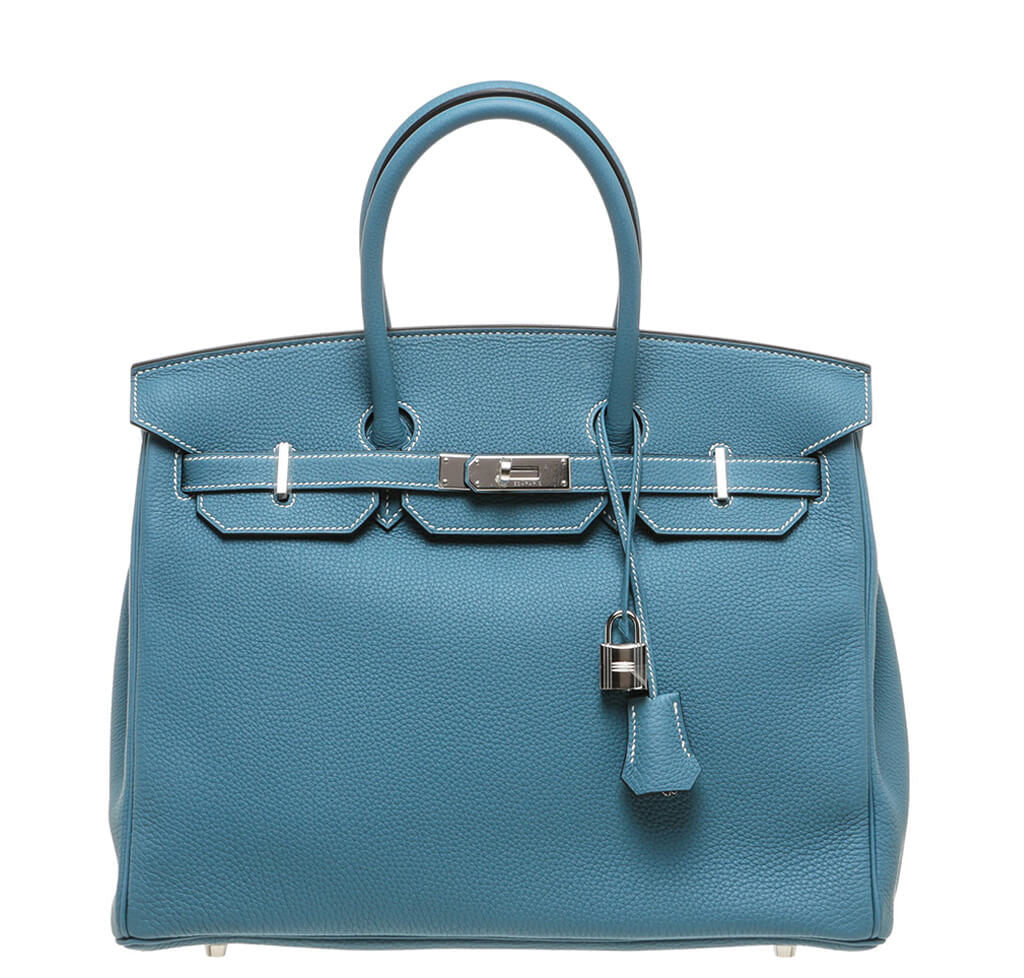 Hermès Birkin 35 Bag Blue Jean Togo Leather - Palladium Hardware