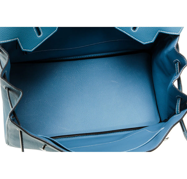 Hermes Birkin 35 Bag Blue Jean