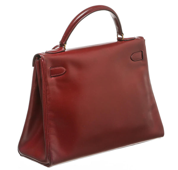 Hermes Kelly 32 Bag Burgundy Gold Hardware