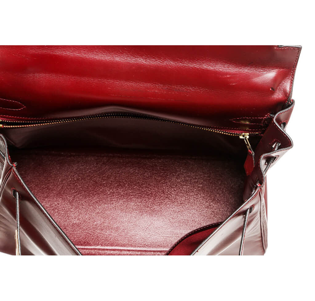 Hermès Kelly 32 Rouge de Coeur Gold - Designer WishBags