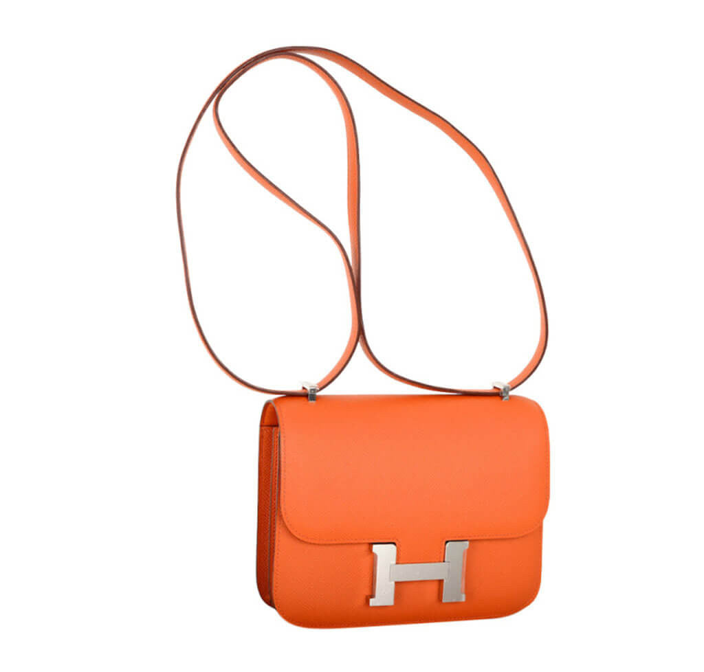 Hermes Mini Constance 18 Bag 8V Orange Poppy Swift SHW