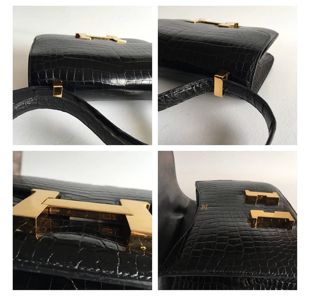 Hermes Burgundy Lizard Skin Leather 23cm Constance Shoulder Bag – On Que  Style