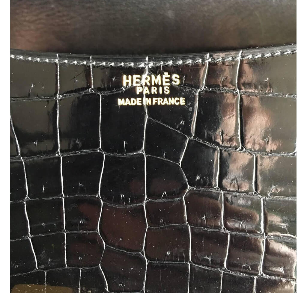 Bag Constance Rouge Ember HERMES crocodile leather - VALOIS VINTAGE PARIS