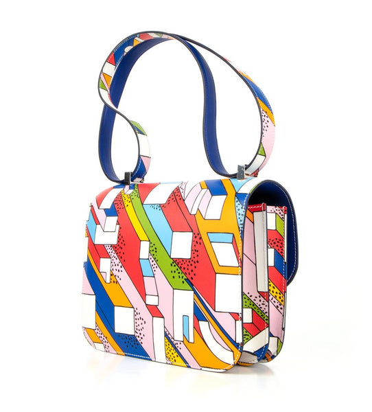 Hermes Constance 24 Limited Edition Multi-Color swift Bag pristine front left
