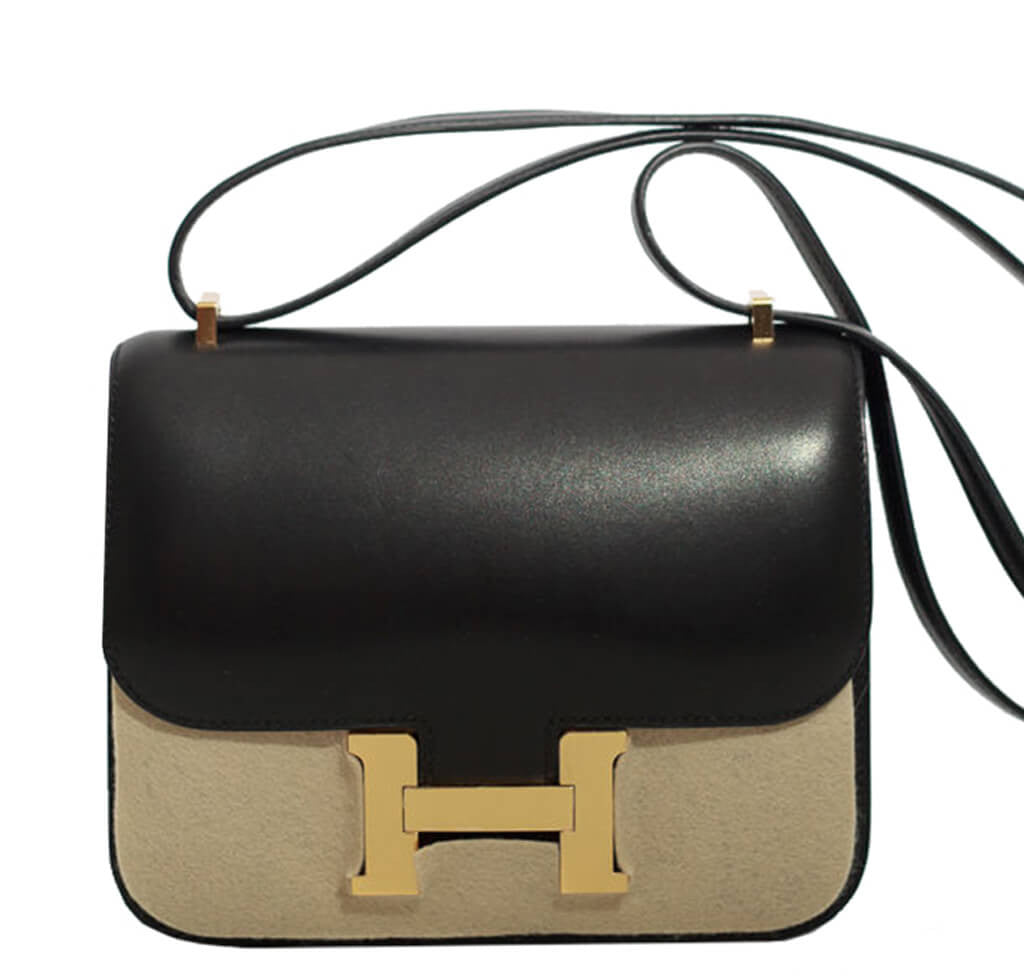 Constance leather handbag Hermès Black in Leather - 25106001