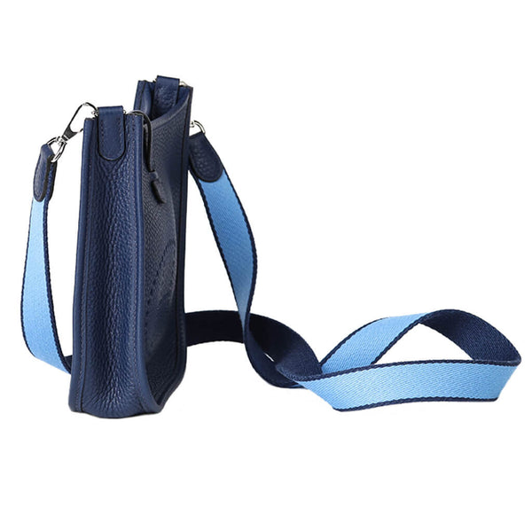 Hermès Evelyne Mini Bag Bleu Saphir Togo  Hermes evelyn bag, Mini bag,  Togo leather
