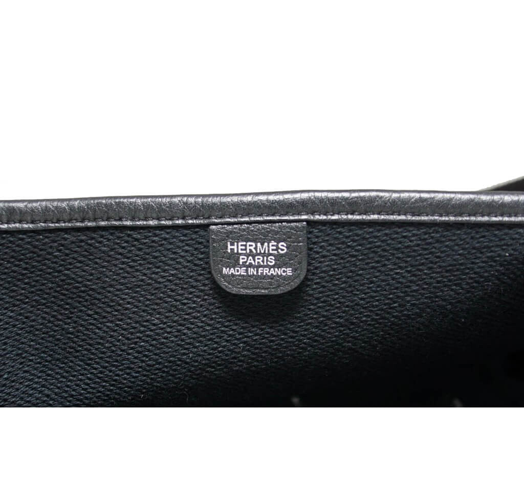 Hermès Evelyne GM Bag Noir Toile - Clemence Leather PHW
