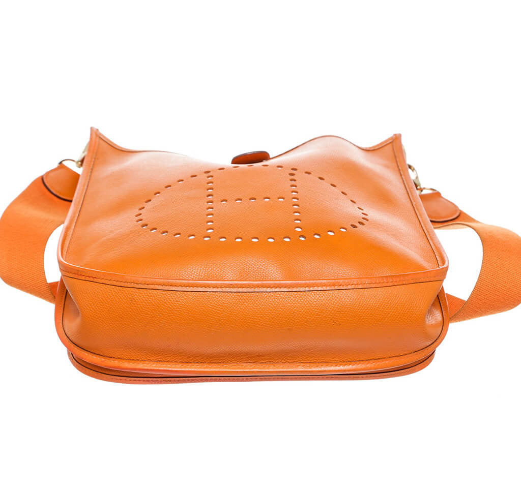 Hermes Evelyne 29cm Bag Orange Taurillon Clemance Leather Palladium Ha –  labelluxe