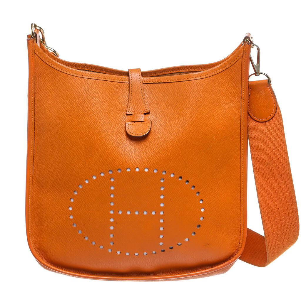 Hermès HERMES Evelyne Mini Orange Leather ref.935668 - Joli Closet
