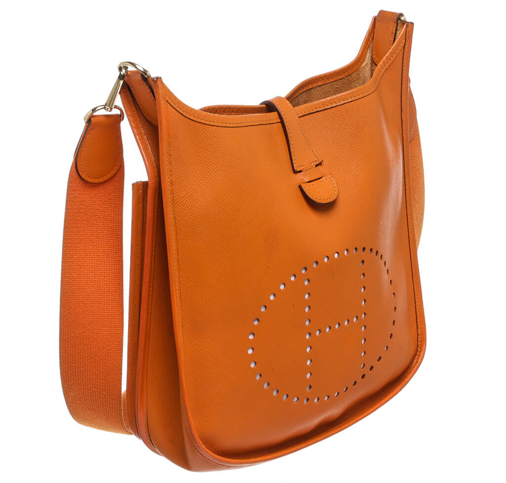 Hermes Evelyne Bag Gen III Clemence PM Orange