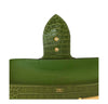 hermes good luck clutch gold green pelouse used detail