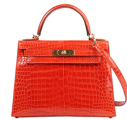 Kelly clutch exotic leathers clutch bag Hermès Orange in Exotic leathers -  29406010