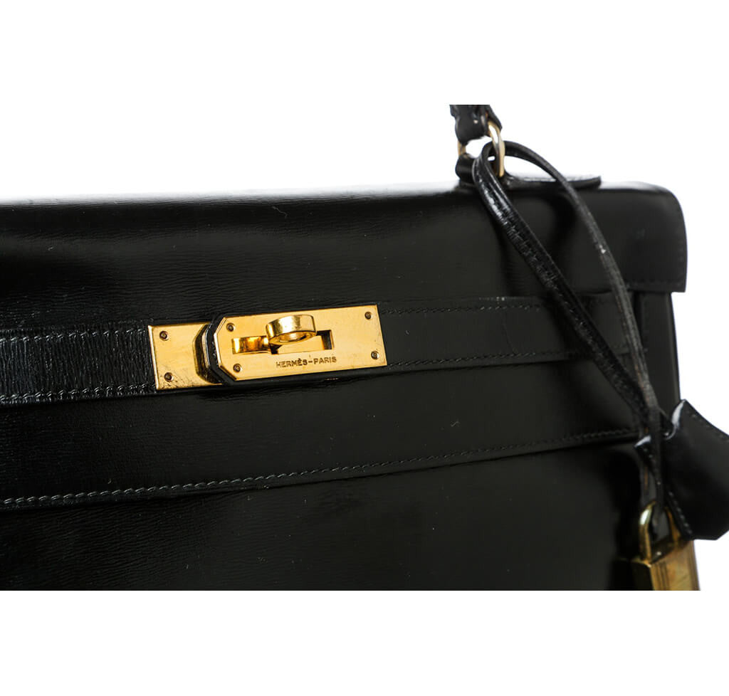 Hermès hermes kelly 32 Sellier Box Black Leather ref.171959 - Joli Closet