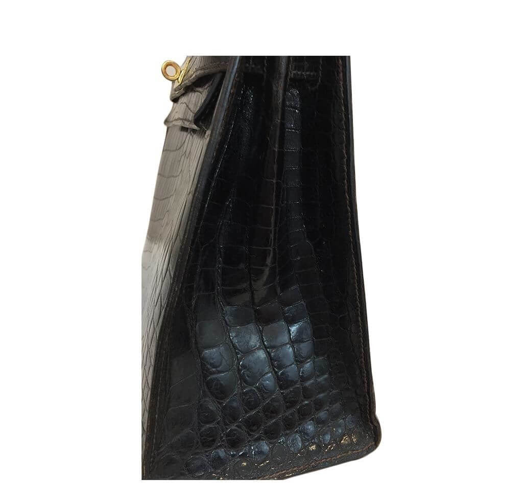Hermès Bleu Marine Shiny Porosus Crocodile Kelly 35 Sellier Palladium  Hardware, 2013 Available For Immediate Sale At Sotheby's