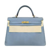 Hermes Kelly 35 Blue Lin Bag 
