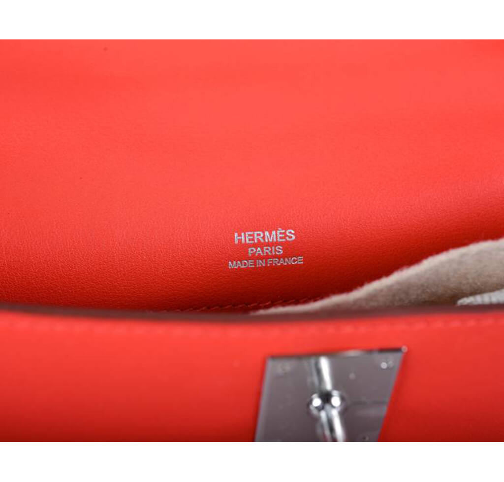Hermès Kelly Cut Capucine Swift leather Palladium Hardware