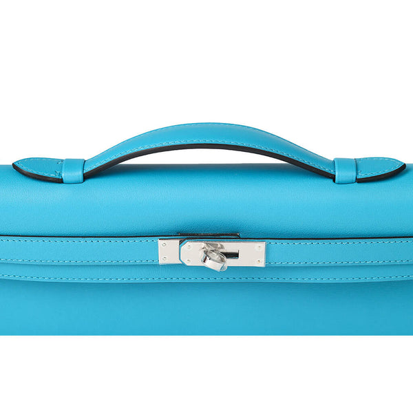 Hermes Kelly Cut Bag Turquoise Swift 