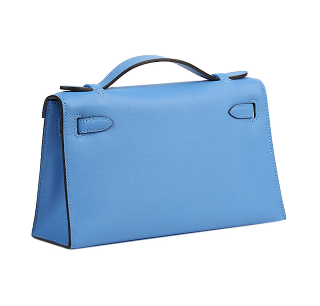 Hermès 2021 Swift Kelly Pochette - Blue Clutches, Handbags