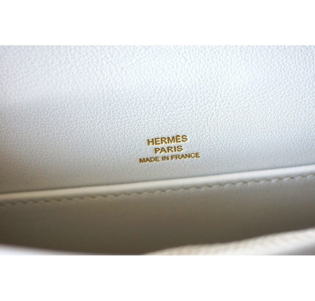 MIGHTYCHIC • HERMÈS Kelly Pochette Very Rare White Gold Hardware 