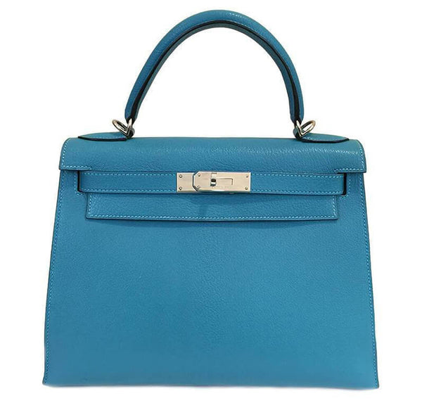 Hermes Kelly Sellier 28 Turquoise Bag 