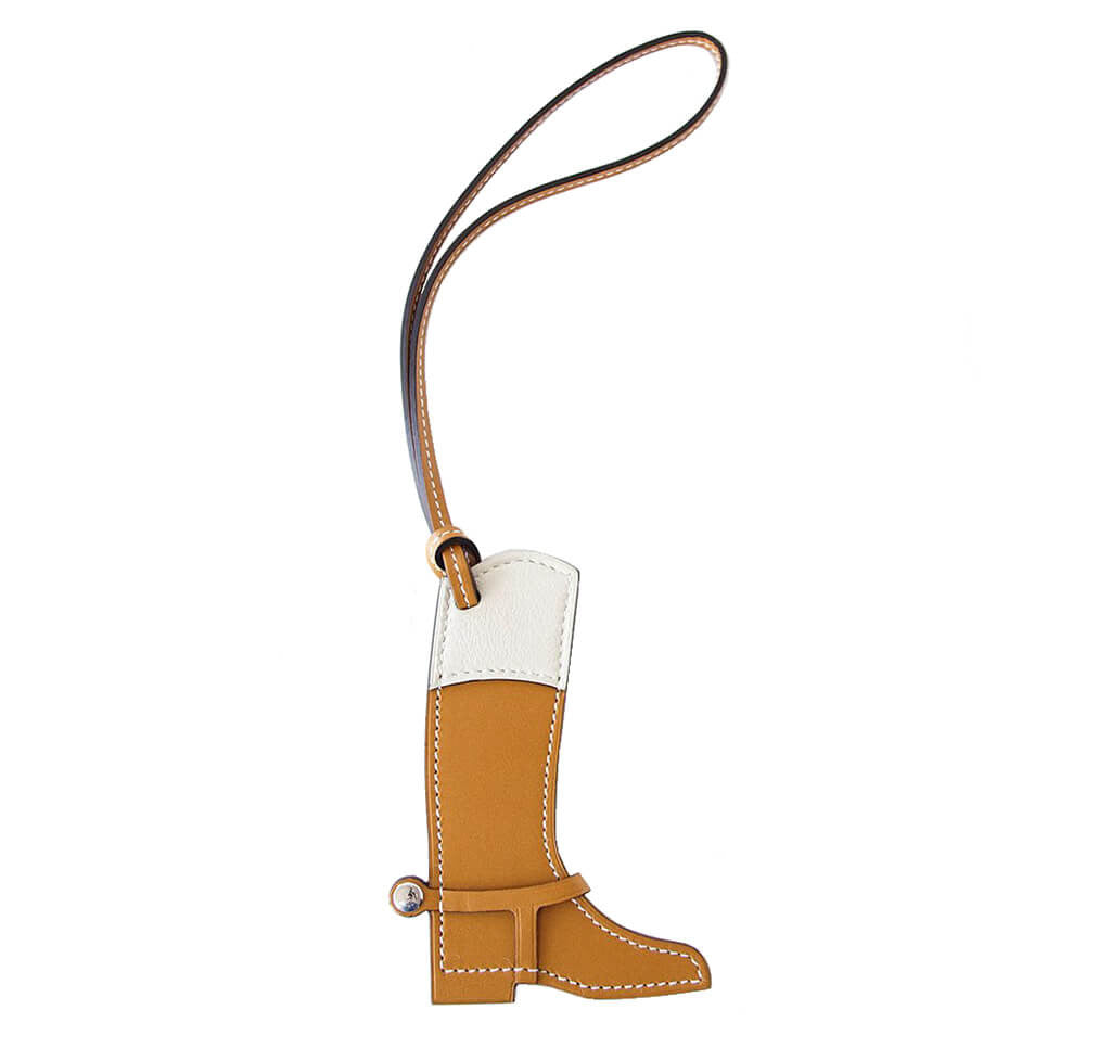 (HERMES)Paddock Boot charm Hermès Paddock Equestrian Boot Charm - Sable & Craie Colors