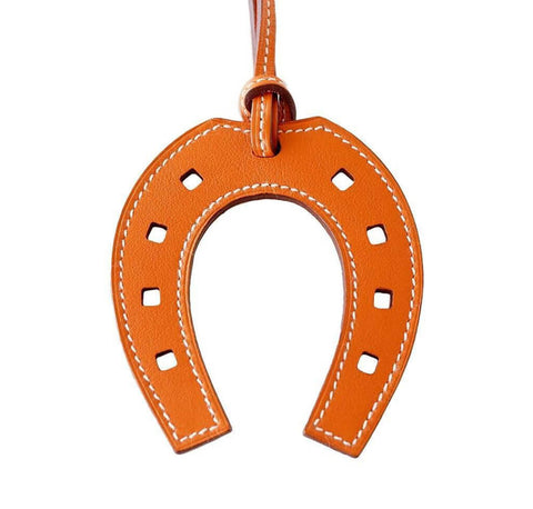 Hermes Paddock Orange Horseshoe Charm