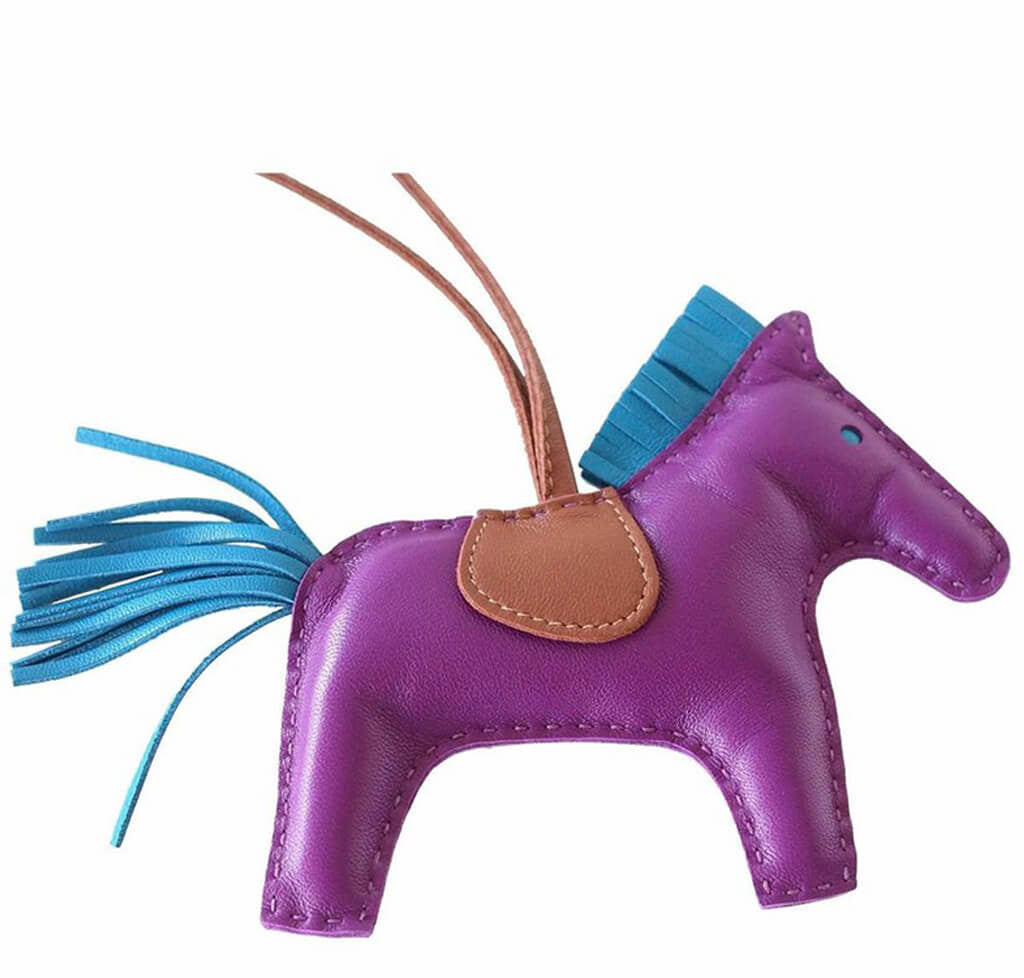 H-H0064- Blue Horse & Red H- Handbag horse charm