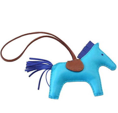 Hermes Rodeo Horse Bag Charm Blue