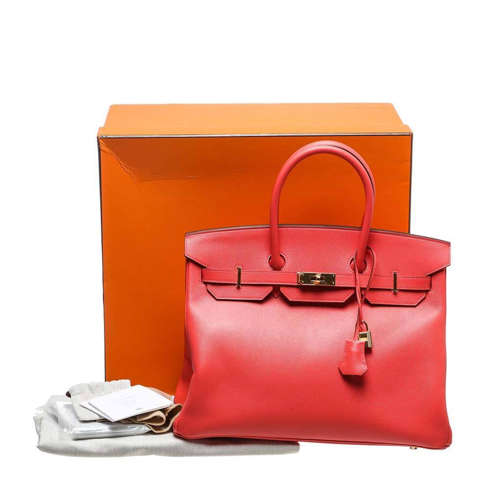 Hermes Rouge Pivoine Birkin 35 Bag For Sale at 1stDibs