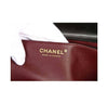 chanel classic single flap bag black used detail