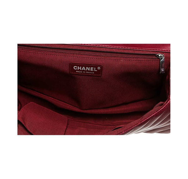 chanel jumbo classic flap bag burgundy used inside