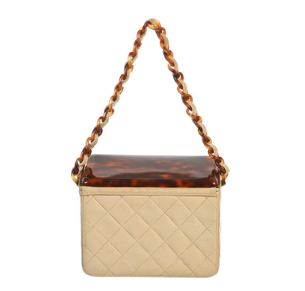 Chanel Beige Tortoise Shell Handbag - Super Rare